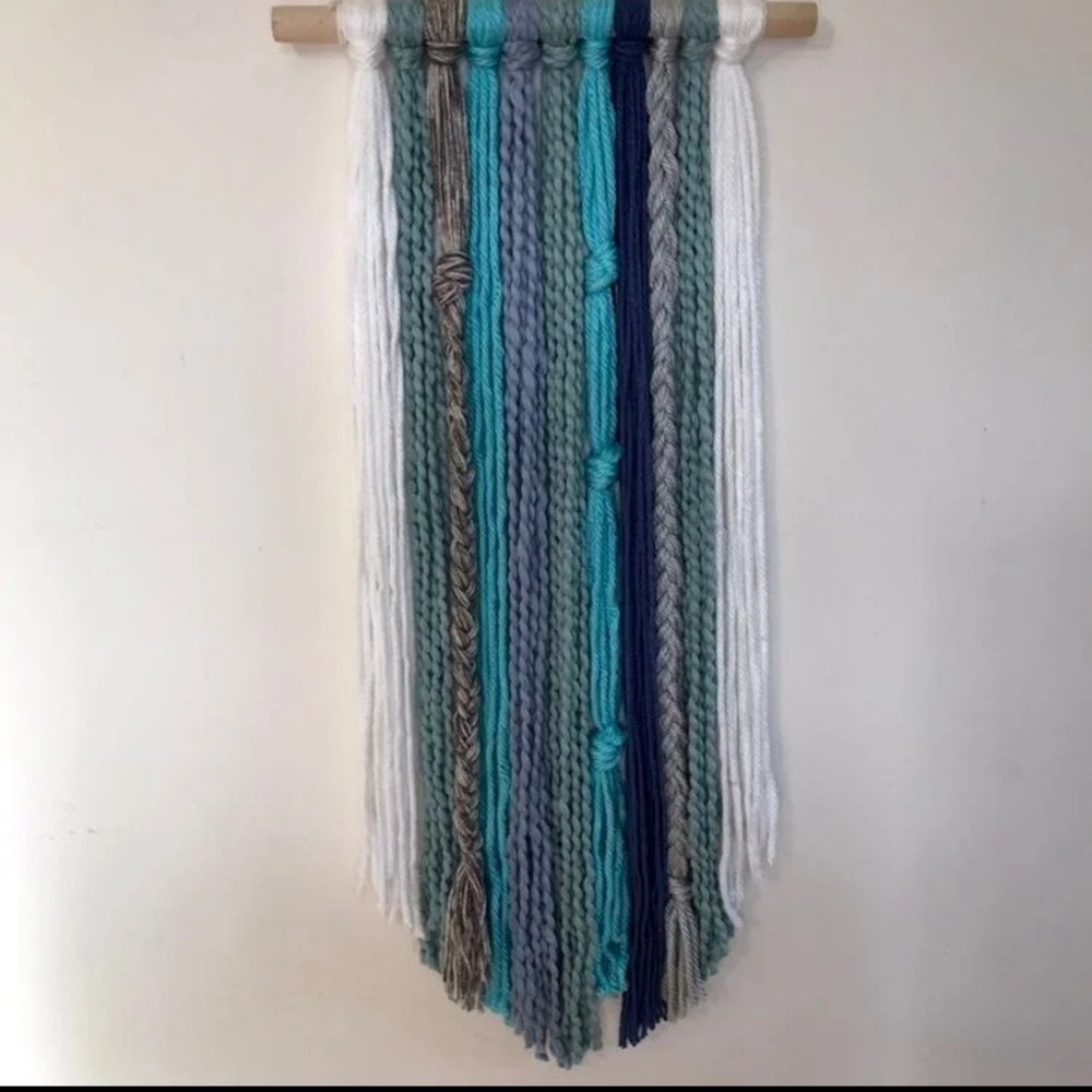 The Kristi 12x27” Ocean Breeze Yarn Wall Hanging